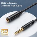 NIERBO 3.5mm Extension Cable Headphone Extension Cable Gold Plated Aux Cable Audio Stereo Jack Male to Female TRS Cord 1m 5m.