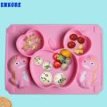 (New)Baby Dinner Plate et Baby Feeding Plate Training Bowl Poon Dinoaur Cartoon Non-lip Dinner Plate hot ell.