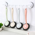 Long Handle Dish Brush Household Kitchen Steel Wire Ball Cleaning Ball Steel Wire Brush Artifact Dishwashing Stainless Steel Bowl Brush with Handle. 