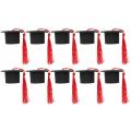 10pcs Mini Trencher Caps Graduate Ornaments Doctoral Caps Cake Decorative Cake Mini Graduation Season Souvenir Caps Ornaments.