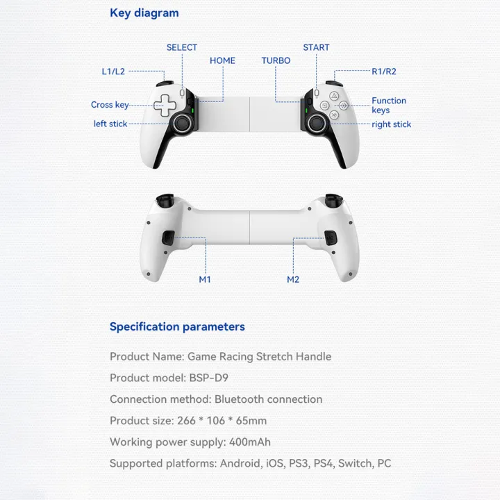 D9%20Stretching%20Extendable%20Game%20Console%20Telescopic%20Game%20Controller%20With%202%20Customization%20Back%20Keys%20Wireless%20Gaming%20Controller%20Compatible%20For%20Switch/PS3/PS4%20Smart%20Phone%20Tablet%20-%20Image%205