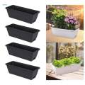 4x Flower Window Box Planters Vegetable Planters with Trays Container for Yard. 