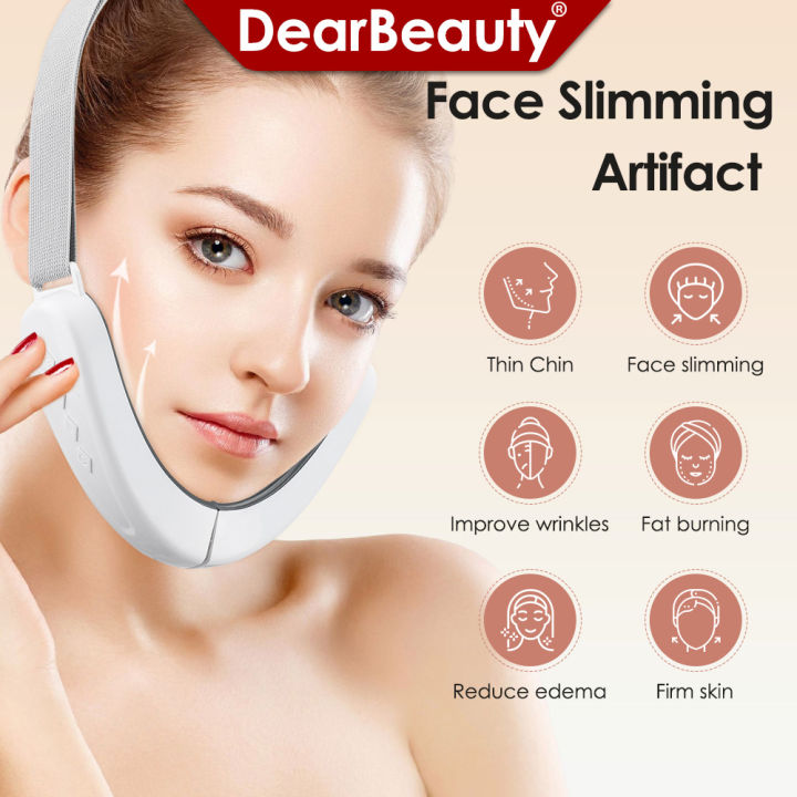EMS Face Lifting Machine Microcurrent Double Chin Remover 12 Gears Facial Massager Vibration Slimming Firming V-Face Lift Device