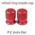 Motorcycle or car Aluminium Alloy Tire valve cap. wheel ring nozzle cap- Red. 