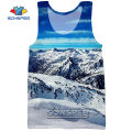 SONSPEE Snow Mountain Summer Ice Sea Beach Reef 3D Print Men's TaTops Casual Fitness Bodybuilding Gym Muscle Sleeveless Vest. 