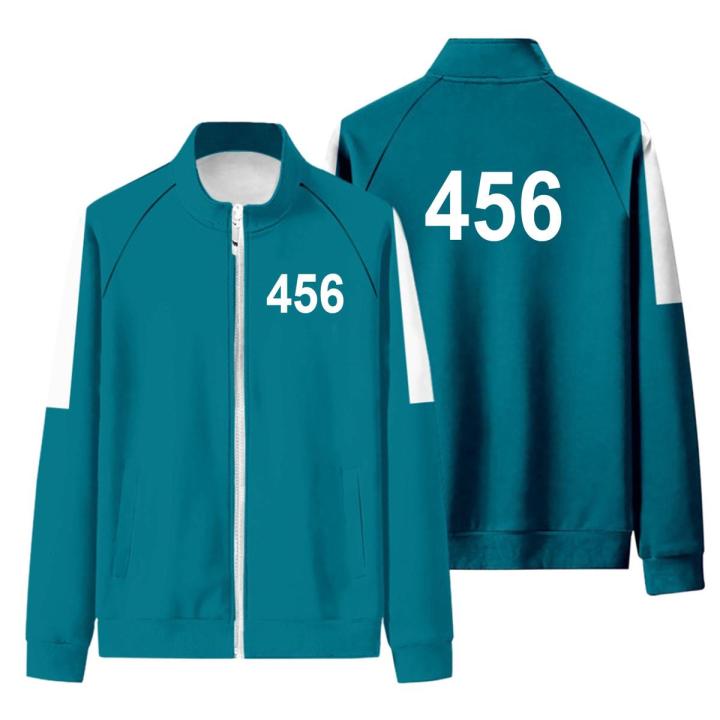 Men Digital Printing Sweatshirts Squid Game Round Six Digital 456 218 Printing Autumn Winter Sports Zipper Pocket Cardigan