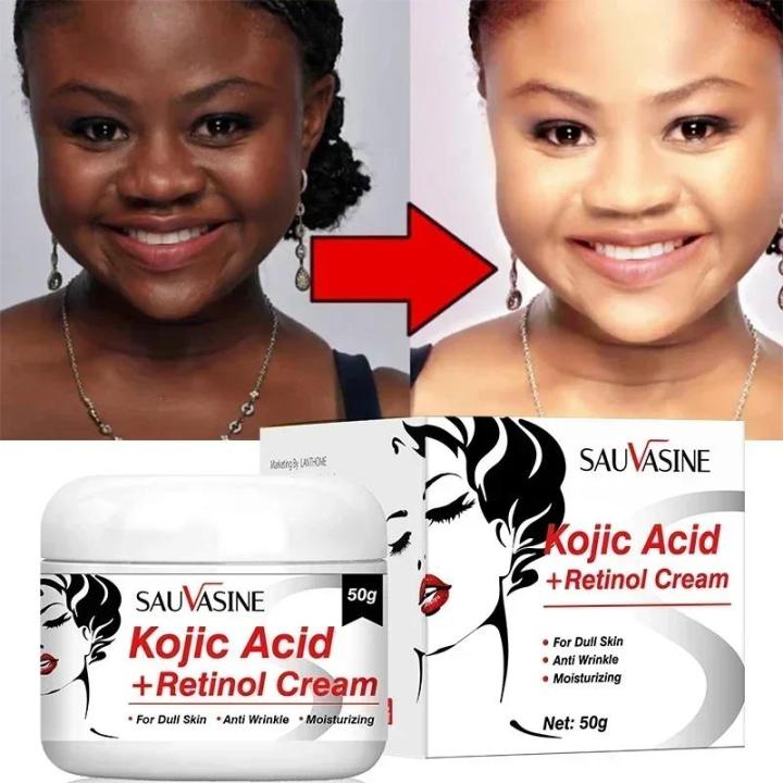 Kojic Acid Whitening Cream Skin Brightening Anti Aging Remove Melanin Fade Dark Spot Moisturizing Skin Care Face Cream for Women
