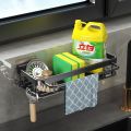 Rag Rack Kitchen Storage Rack Punch-Free Storage Rack Wall-Mounted Seasoning Rack Household Draining Basket Sink Artifact. 