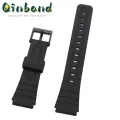 Watch Band Replacement Strap For Casio W-800H Black PU Resin Plastic Wrist Strap SGW-400H 18mm F91W F84 F105/108 A158/168 AE1200/1300 Watch Accessories. 
