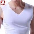 3Pieces/Lot Seamless Sleeveless Undershirt Tank Top Men Fitness Shirts Mens Bodybuilding Workout Vest Factory Outlet V Neck. 