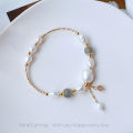 Bright Eyes Handmade Natural Freshwater Pearl Moonlight Stone Bracelet Korean Version Versatile and Elegant Handicraft for Women.