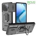 Lenuo For vivo iQOO Z9 Turbo Back Cover Shockproof Armor Slide Camera Lens Protection Ring Stand Phone Case. 