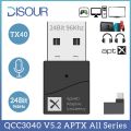 USB Bluetooth 5.2 Adapter Audio Transmitter Qualcomm QCC3040 24Bit aptX Adaptive LL HD Multipoint Wireless Adapter Low Latency. 