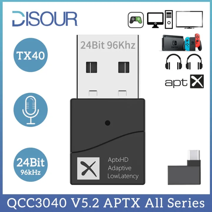 USB%20Bluetooth%205.2%20Adapter%20Audio%20Transmitter%20Qualcomm%20QCC3040%2024Bit%20aptX%20Adaptive%20LL%20HD%20Multipoint%20Wireless%20Adapter%20Low%20Latency%20-%20Image%202