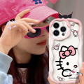 Cartoon Cute Hello Kitty Phone Case Compatible For Infinix Hot 11 12 10 9 8 Play 30 20 30i 10Lite Smart 7 6Plus 6 5 SPARK GO 10 Note 30 12 G96 Creative Sweet Cat 3D Wavy Curved Edge Cover. 