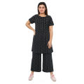Long Tshirt with Palazzo Set for Women Multicolor Random Design Cotton.