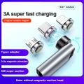 Type-C Magnetic Adapter Aluminum Alloy Charger Converters 5A 540 Degree Rotating Adapters Transmission Charging Phone Adapters.