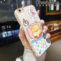 Chenyyka For iPhone 6 6s 6 Plus 6s Plus Case Cartoon Winnie the Pooh New Design Plating Phone Case Square Edge Pattern Shockproof Soft Shell Full Cover Camera Lens Protection Case.