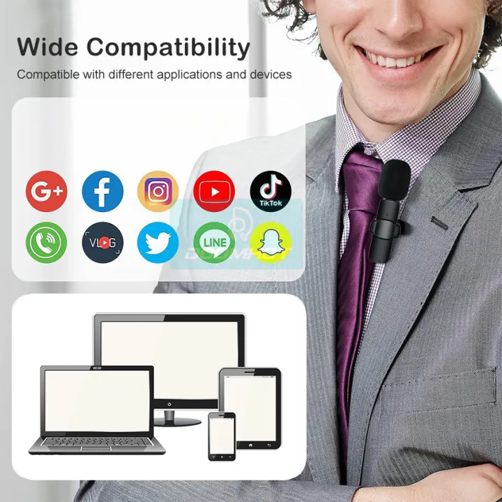 Doomhot%20Wireless%20Lapel%20Lavalier%20Portable%20Audio%20Video%20Recording%20Mic%20Professional%20Microphone%20For%20YouTube%20Facebook%20Vloggers%20-%20Image%208