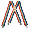 Custom Print Outdoor Colorful Elastic Man's Belt Men Women Suspenders Rainbow Polyester X-back Braces Adjustable. 