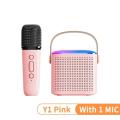 Y1 Wireless Bluetooth Speaker Multifunction with 2 Microphone RGB Portable Music Player Karaoke Machine for Child Home Gift. 