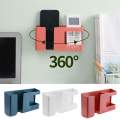 Multi-functional Wall Holder with extra Storage Box, Remote Control holder, Mobile stand Charging Shelf - Phone Stand. 