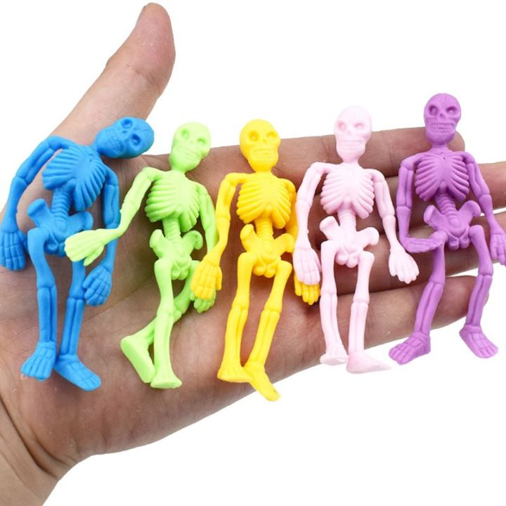5 Pcs/Set Skull Doll TPR Skeleton Zombie Toys Elastic Toxic Kids