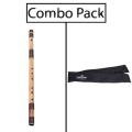 Combo of Bamboo Flute and Flute Bag - Natural Bamboo.