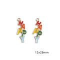4Pcs Metal Enamel Rainbow Cake Charms Pendant For DIY Jewelry Making Necklace Bracelet Accessories.