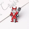 Hell Demon Metal Enamel Brooch Red Devil Grim Reaper Badge Pin Gothic Trendy Clothing Backpack Jewelry Accessories Gift Friends. 
