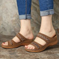 【Hot item】 Women Sandals Soft Bottom Wedges Shoes Women Summer Sandals Med Heels Platform Sandals Shoes Female Wedge Sandalias Mujer.