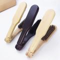 Pro Hairdressing Straightener Hairbrush Nylon Hair Straightening Double Brushes V Shape Comb Clamp Styling Tools DIY. 