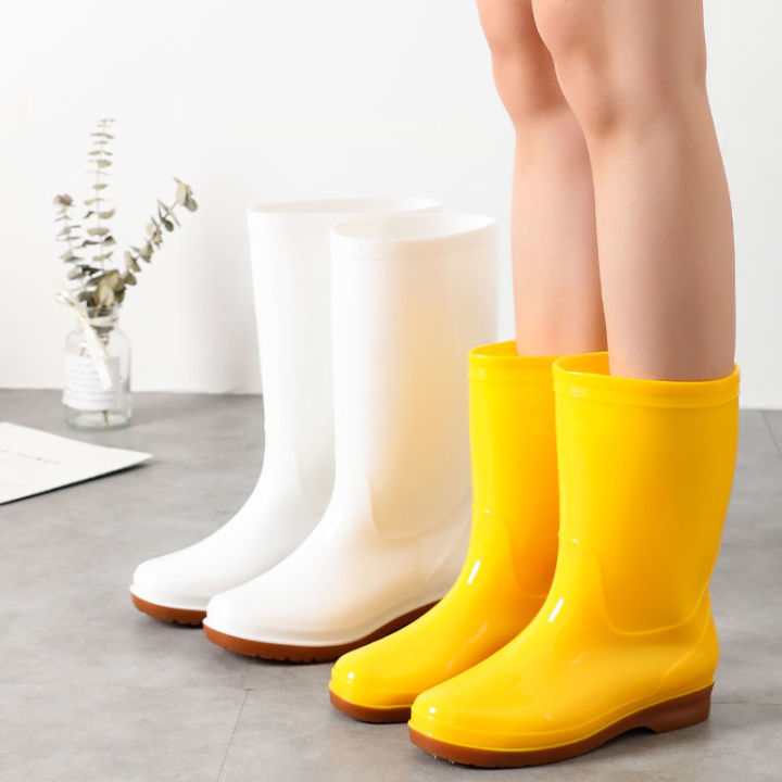 Knee-High%20Rain%20Boots%20Men's%20Boots%20Short%20Tube%20Sanitary%20Rain%20Shoes%20Beef%20Tendon%20Bottom%20Acid%20and%20Alkali%20Resistant%20Middle%20Tube%20Chef%20White%20Rubber%20Shoes%20Female%20-%20Image%206