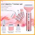 Kemei KM - 6637 Multifunctional 4 in 1 Rechargeable Women Body Shaver Beard Eyebrow Nose Trimmer Set Female Electric Shaver.