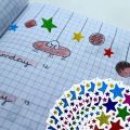 6/60Sheets Children's Stickers Star Stickers School Reward Behavior Chart Children's Handmade Clip Art Decoration. 