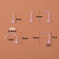 10-100PCS 20G Clear Bioflex Nose Bone Ring Stud Retainer for Women Acrylic Nostril Piercing Pin Body Jewelry 2mm Flat Ball Top. 