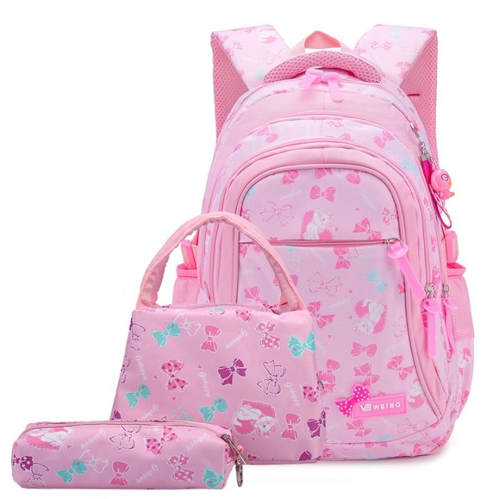 3Pcs%20Per%20Set%20Pink%20Bow%20Print%20Girl%20School%20Backpack%20Large%20Capacity%20Nylon%20Waterproof%20School%20Bags%20for%20Girl%20Lovely%20Girl%20Shoulder%20Bag-Pink%203310%20-%20Image%202