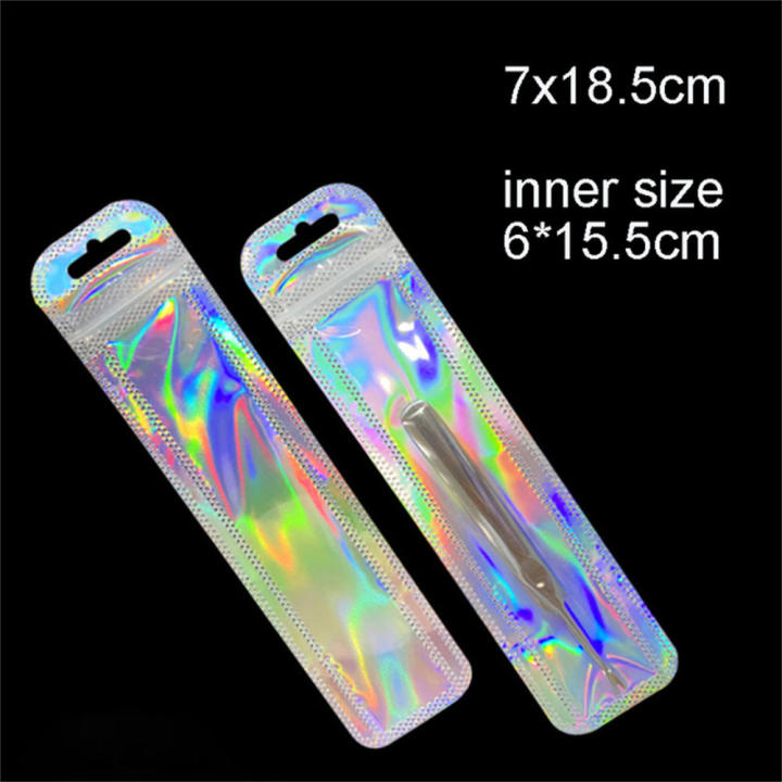 thicken%20Iridescent%20bags%20Transparent%20Iridescent%20finish%20Plastic%20seal%20bags%2050pcs%20pack%20closure%20Jewelry%20display%20bags%20for%20Retail%20-%20Image%209