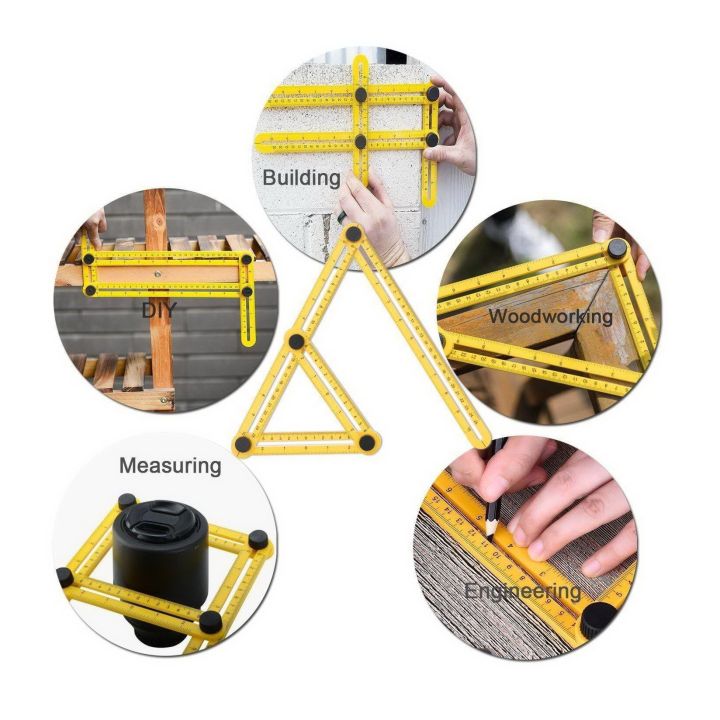 Adjustable Folding Multi Angle Scale Ruler Measuring Tool Multi Functional Folding Ruler