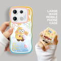 BILI for Infinix GT 10 Pro 5G Back Cover With Free Ring Holder Spongebob Soft Transparent Colorful Wavy Phone Cases. 