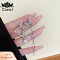 Carat Stunning Butterfly Rhinestone Pearl Earrings for Women Elegant Tassel Dangle Jewelry Perfect for Prom Parties Hypoallergenic Lightweight Design. 