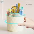 Pencil Pen Holder 360 Degree Rotating Versatile Art Supply Organizer with 5 Compartments for Art.