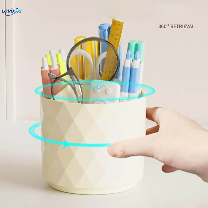 Pencil%20Pen%20Holder%20360%20Degree%20Rotating%20Versatile%20Art%20Supply%20Organizer%20with%205%20Compartments%20for%20Art%20-%20Image%202
