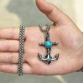 Stylish Stainless Steel Anchor Necklace for Men Durable and Modern Chain Pendant Design. 