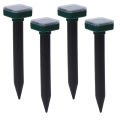 GC Ultrasonic Solar Powered Mole Repellent 4 Pack Outdoor Waterproof Gopher Snake Vole Repellent For Lawn Garden.