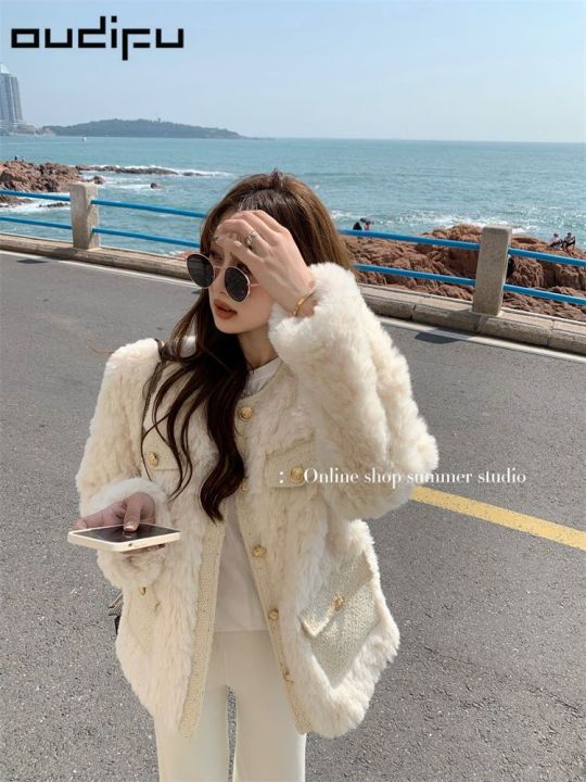 OUDIFU%20Autumn%20and%20Winter%20Fleece-Lined%20Thickened%20High-Grade%20Style%20Lamb%20Wool%20Short%20Furry%20Coat%20Women's%20Top%20-%20Image%208