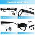 Protable HD Mini Camera Sports Glasses Camera Monitor Eyeglass Cameras Audio Video Record Travel Mini Glasses Cam.