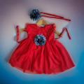 Baby Girl Party Dress Princess Birthday Clothes  Solid Color Strap Tulle Dress  0-7. 