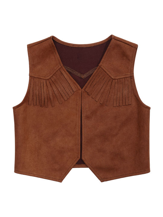 Kids%20Boys%20Western%20Cowboy%20Vest%20Brown%20Suede%20Leather%20Fringed%20Hem%20Jacket%20for%20Halloween%20Carnival%20Party%20Cosplay%20Costumes%20Cowboy%20Jacket%20-%20Image%203