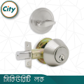 Deadbolt Security Lock One Side Key One Side Knob Door Lock Silver. 